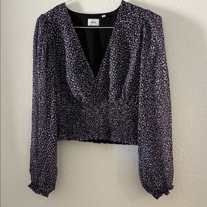 Wilfred Black and Purple Patterned Blouse